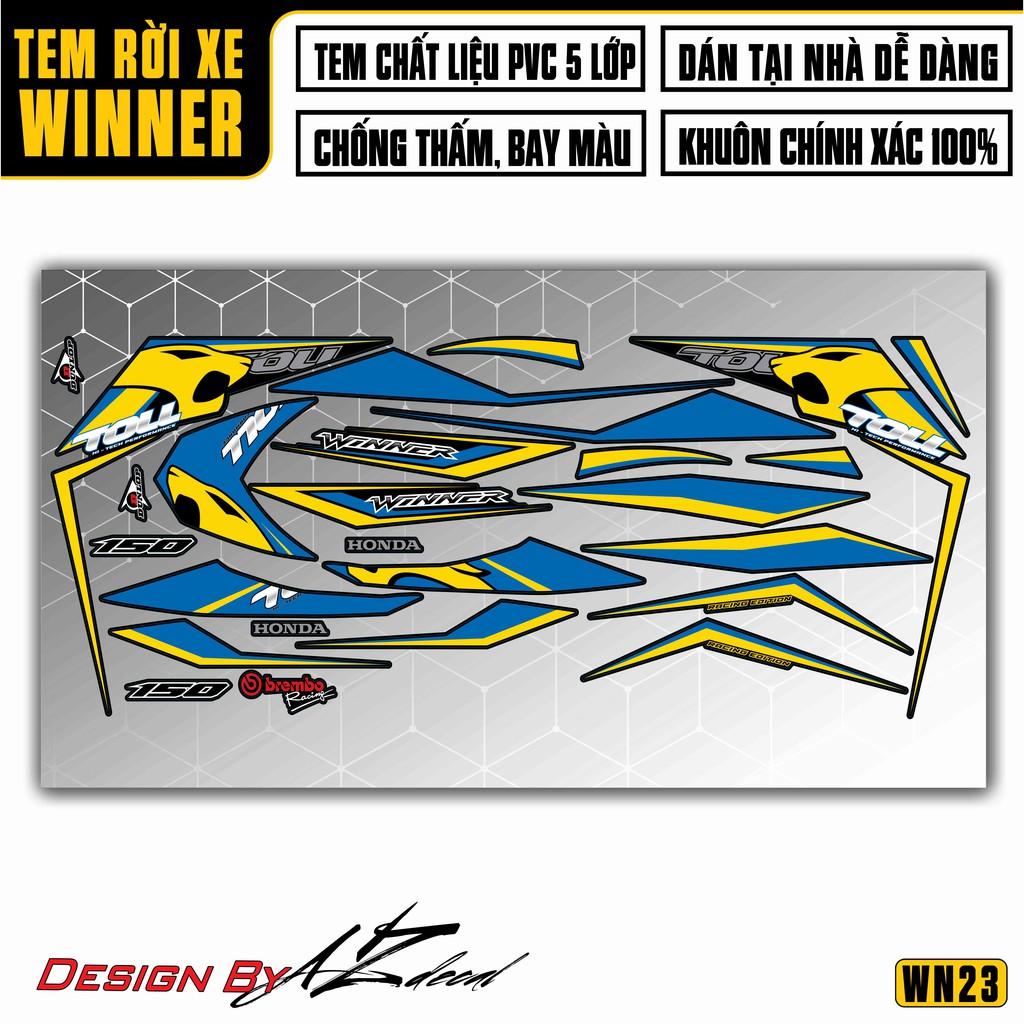 Tem Rời Dán Xe Winner V1 / 150 Mẫu Toll | WN23 | Decal Chế Xe Máy Chất Liệu PVC Cao Cấp - Xanh Lá Đen