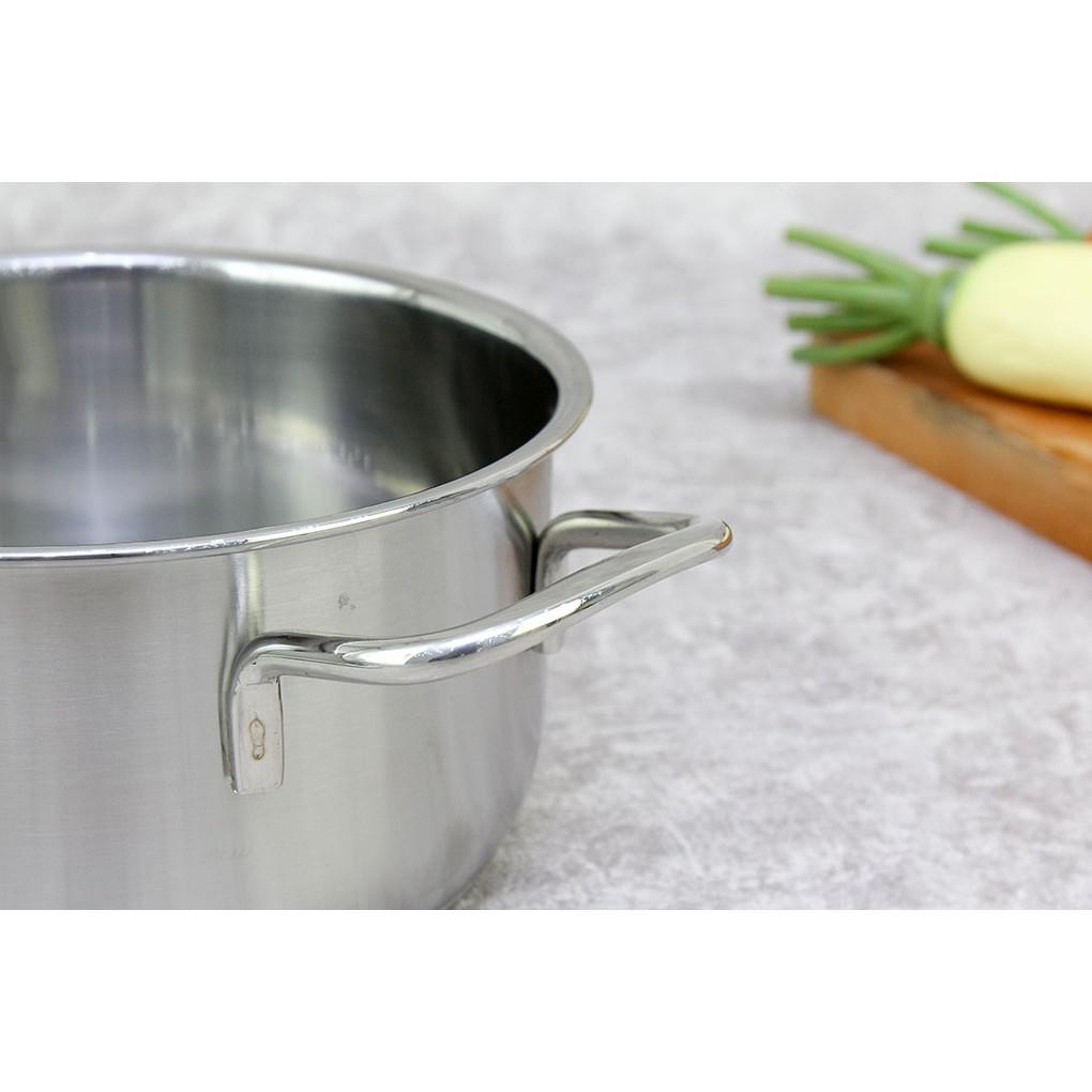 Nồi 3 đáy inox 430 FiveStar Standard bếp từ nắp kính - tặng 2 vá canh ( 16cm / 20cm /24cm )