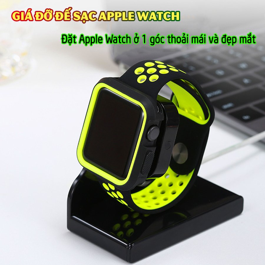 Giá đỡ đế sạc dành cho Apple Watch Series 1/2/3/4/5/6 nhựa PVC viền màu - nhiều màu