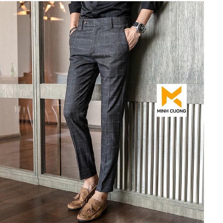 Quần âu nam kẻ caro Công sở chất cotton xịn chống nhăn, chống nóng, chống bám bụi MADE IN VIETNAM
