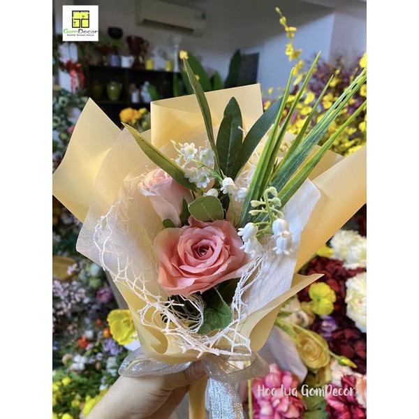 Bó hoa lụa nhỏ mini cao cấp làm quà tặng hoa giả đẹp như thật