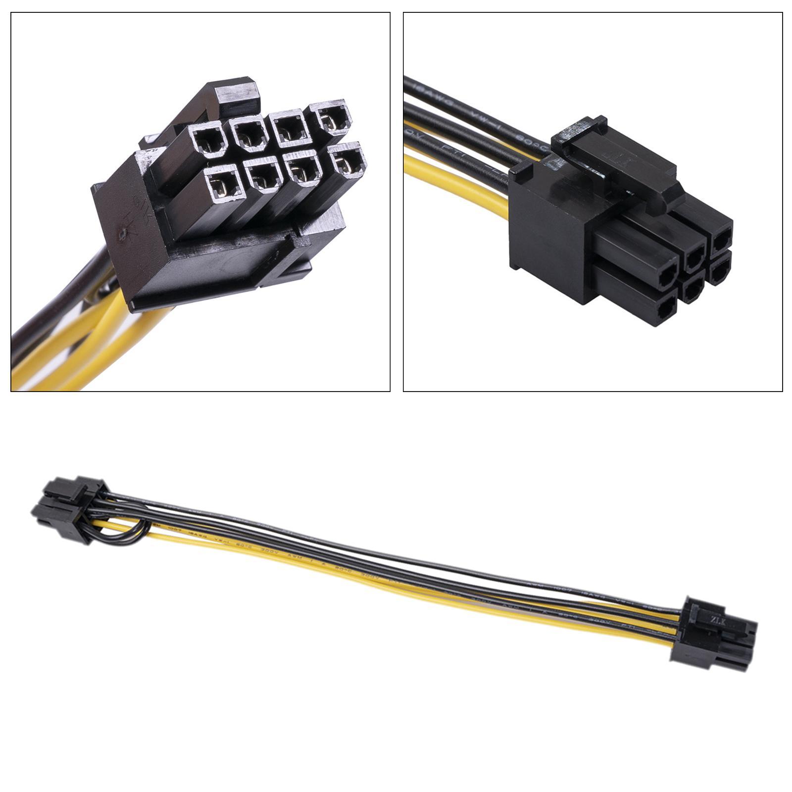 -e 6 pin Female to 6+2 8 pin Female GPU Cable Adapter