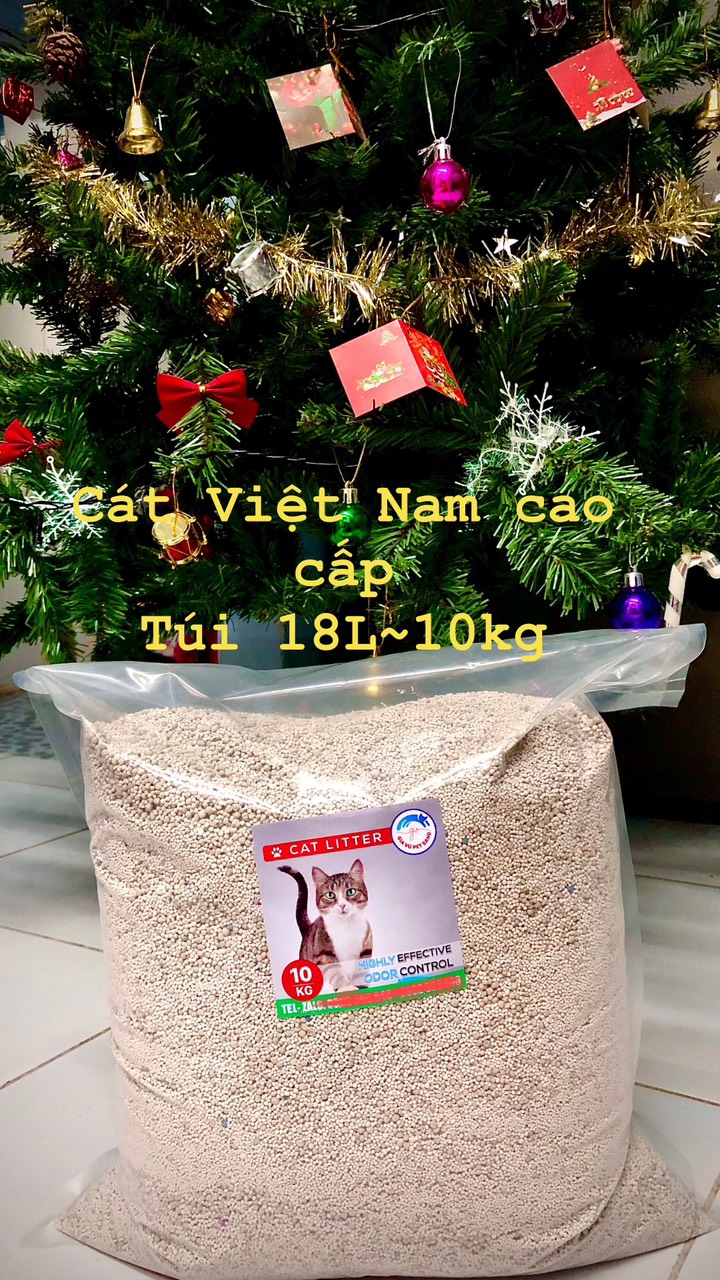 Cát vệ sinh cho mèo 10kg hàng Việt Nam hạt nhỏ mùi nhẹ
