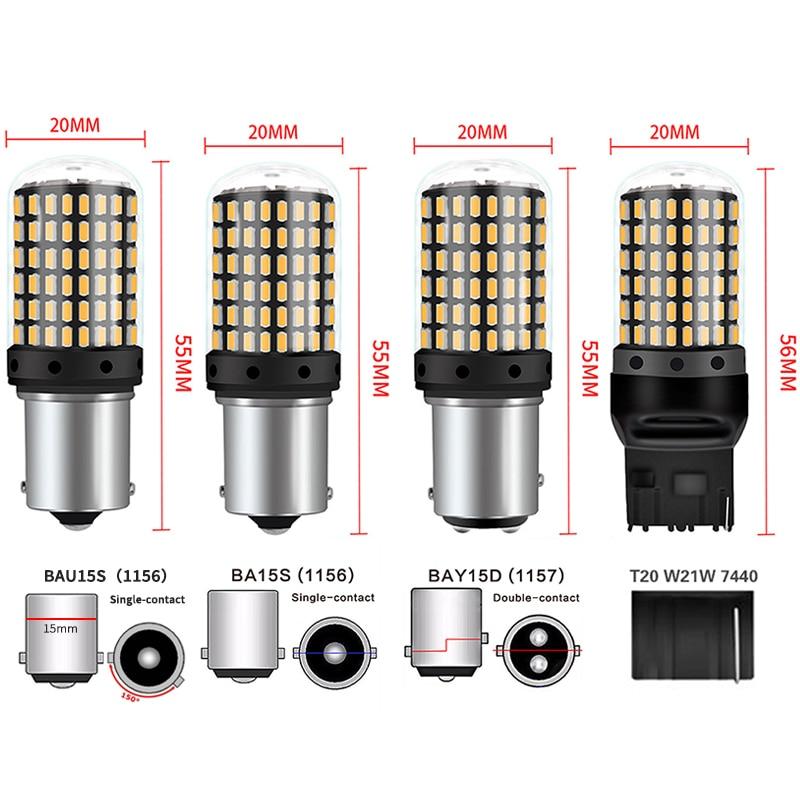 Mới 1X siêu sáng BA15S P21W 1157 BAY15D P21 / 5W Canbus Car Led 12V Đảo chiều Ánh sáng dừng phanh Đèn phanh tự động Bóng đèn báo rẽ Trắng đỏ