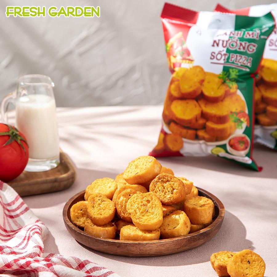 Set 6 Gói Snack Bánh Mì Nướng Sốt Pizza FRESH GARDEN Giòn Tan Hương Vị Đặc Biệt Thơm Ngon Gói 52g