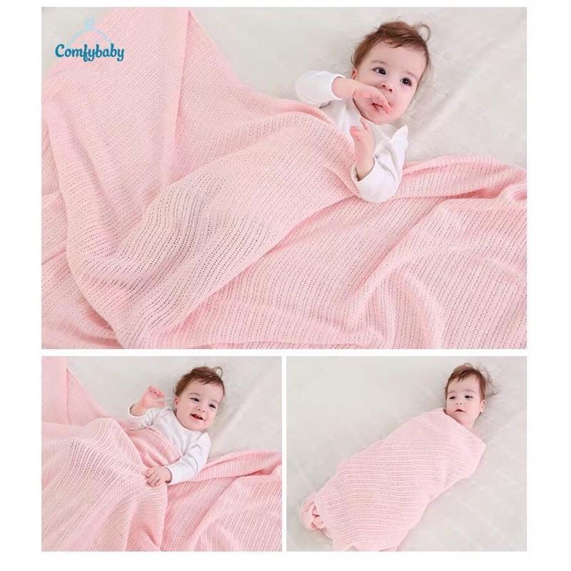 Chăn lưới Comfybaby sợi tre, quấn ủ nhộng chũn, trùm xe đẩy - Thấm mồ hôi, kháng khuẩn Comfybaby cho bé - chính hãng