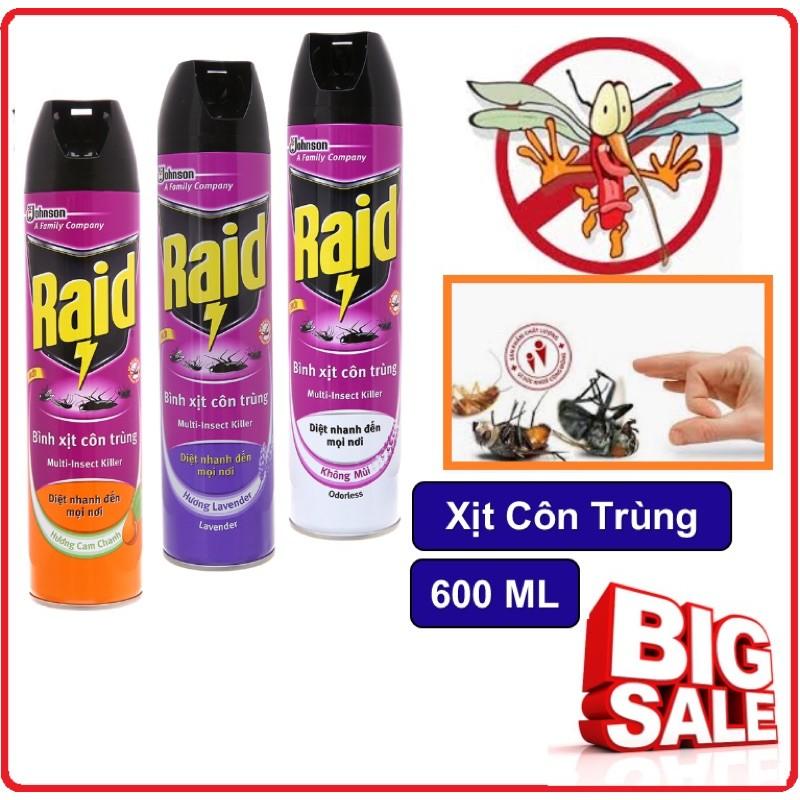 Xịt côn trùng RAID không mùi 600ml - Hàng chính hãng DKSH Việt Nam