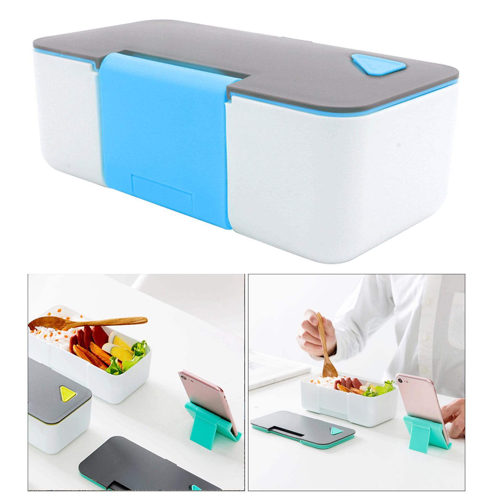 Japanese Lunch Box Creative with Mobile Phone Holder for Sushi Students Sky Blue