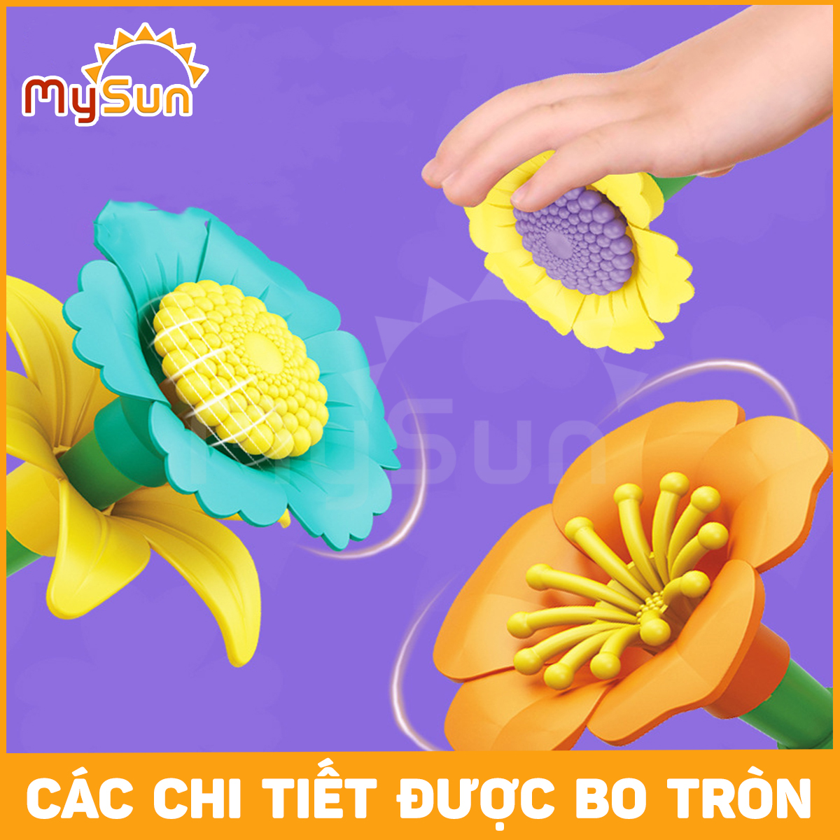 Bộ đồ chơi lắp ráp ghép HOA mô hình cho bé trai gái 2 3 4 5 tuổi phát triển trí tuệ MySun