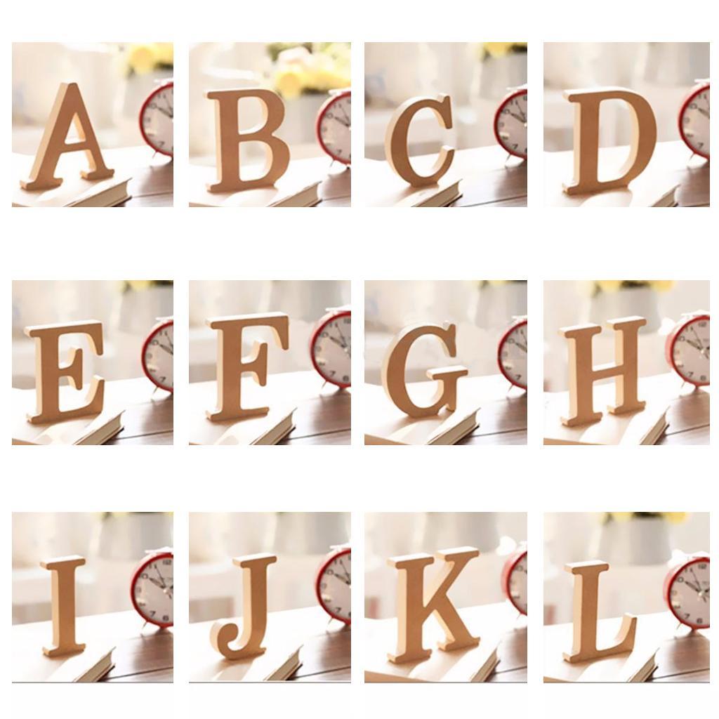 2Pcs Wooden Alphabet Letter Plaque Wall Hanging Wedding Home Decor J &amp; C