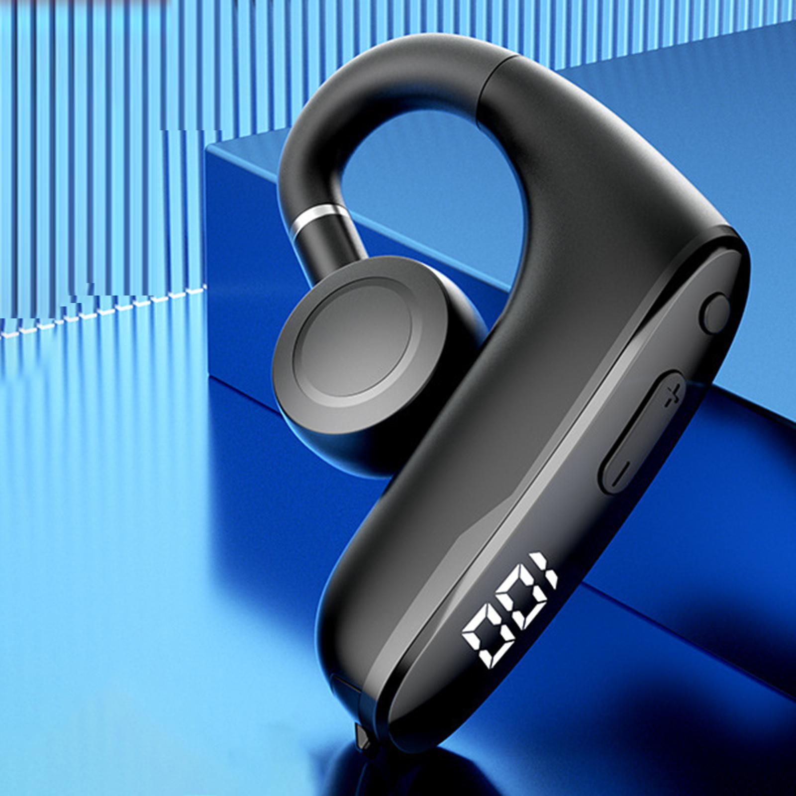 Bluetooth Headphones, Stereo Call Reminder LED Display Ear Hook for Office Sports