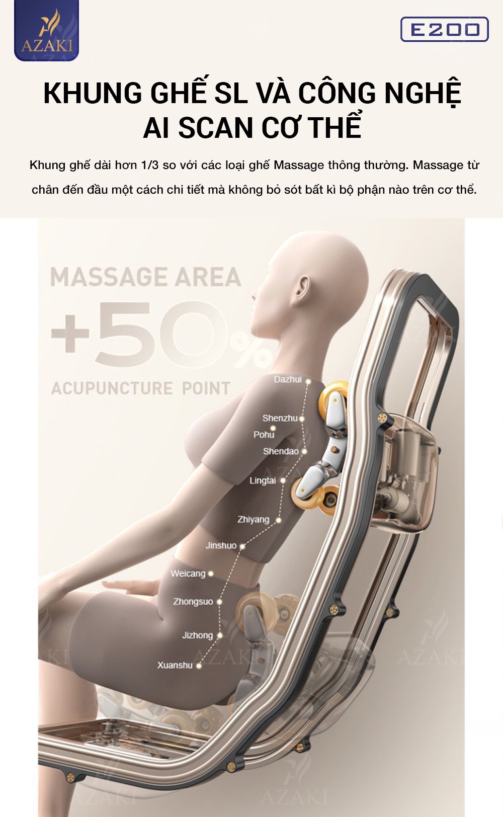 Ghế Massage Cao Cấp Toàn Thân 4D AZAKI E200