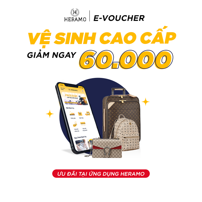 HCM [E-voucher] Giảm 60K Vệ Sinh Túi Xách, Balo, Vali - giao nhận tận nơi tại ứng dụng HERAMO