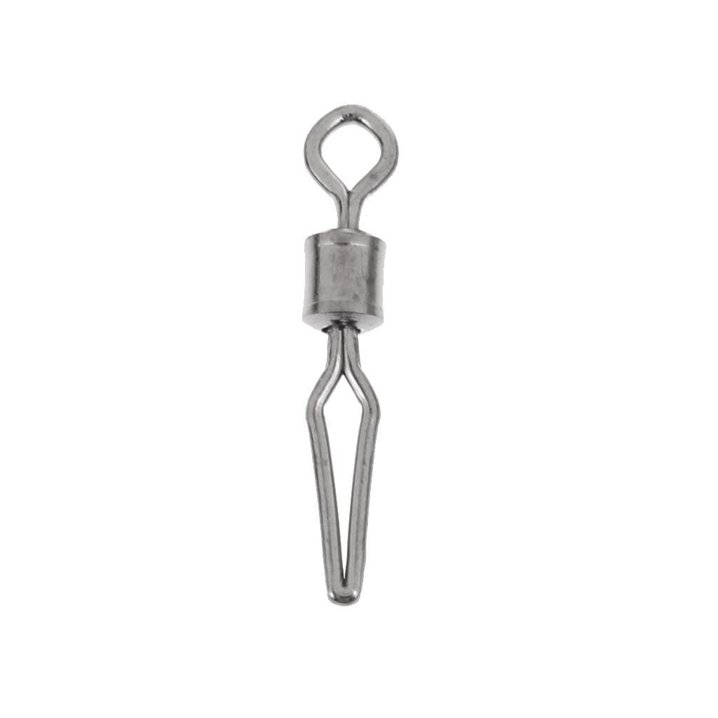 50 Pieces Swivel with Side Line Clip Fishing Tackle Fishhooks Fishing Connector Fishing Swivels with Snap