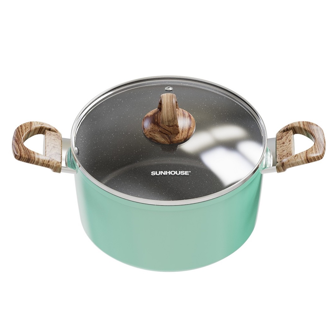 Bộ Nồi Vân Đá Đáy Từ Sunhouse SHG7979MB - Hàng Chính Hãng