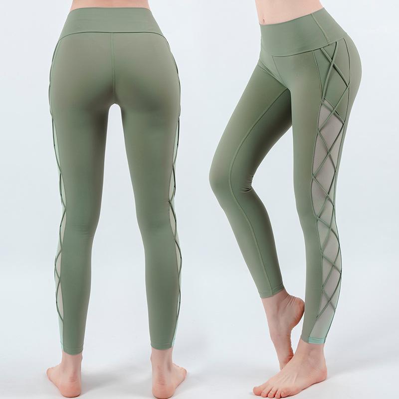 Lưới Rỗng Ra Tập Yoga Quần Nhanh Khô Cao Cấp Thể Thao Thun Nữ Push Up Hông Quần Legging Tập Gym Thun Tập Thể Dục Chạy quần Dài