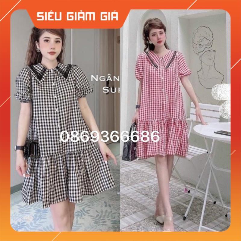 Váy bầu thiết kế️đầm bầu mặc đi làm đi chơi đều được️chất kẻ hàn siêu mát️free size (43-68kg