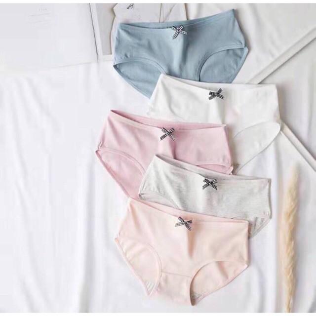 Quần Lót Cotton Phối Nơ Mền Mại Mới 012   - Thời Trang PKT