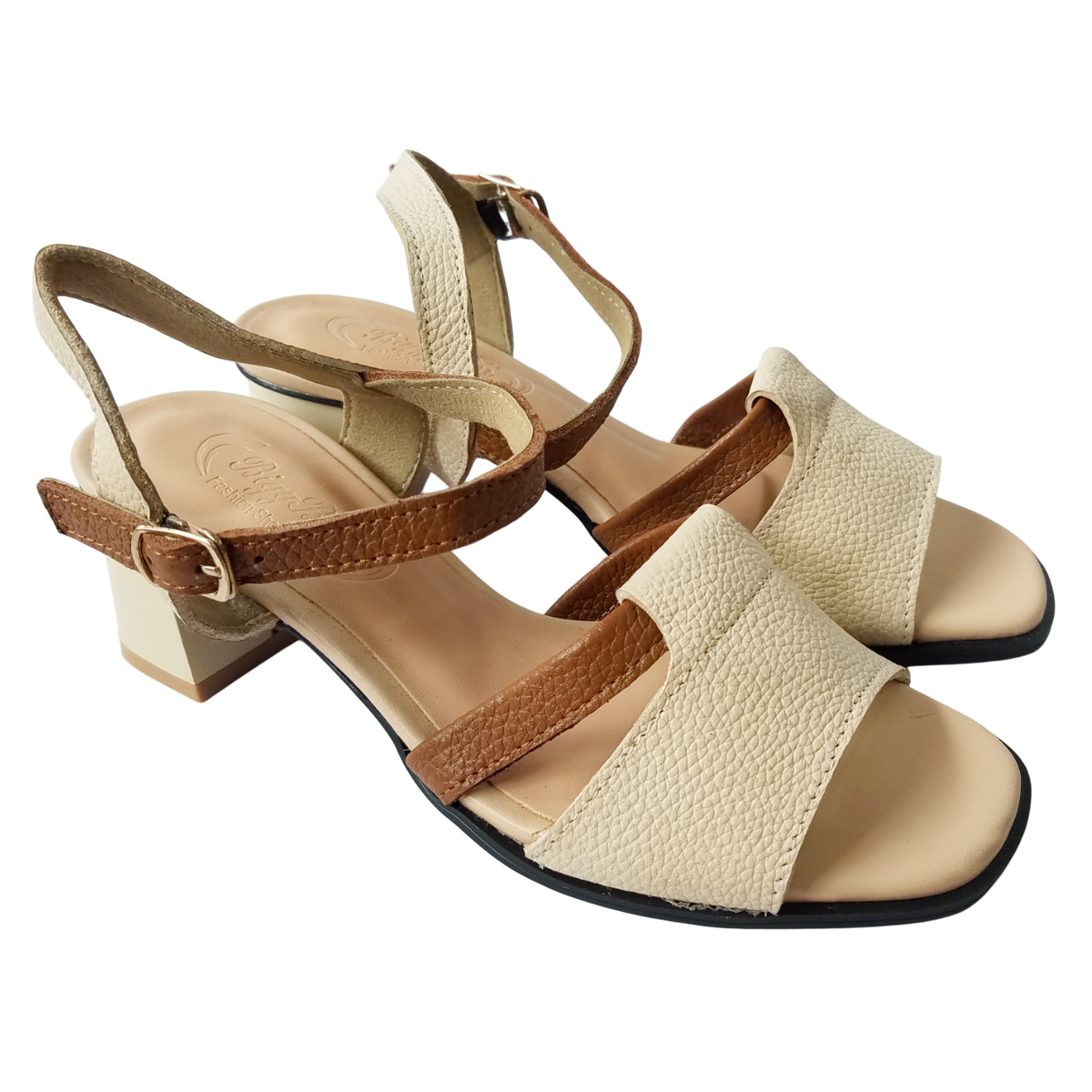 Giày Sandal Cao Gót Da Bò BIGGBEN Cao 5 Phân SDCG148