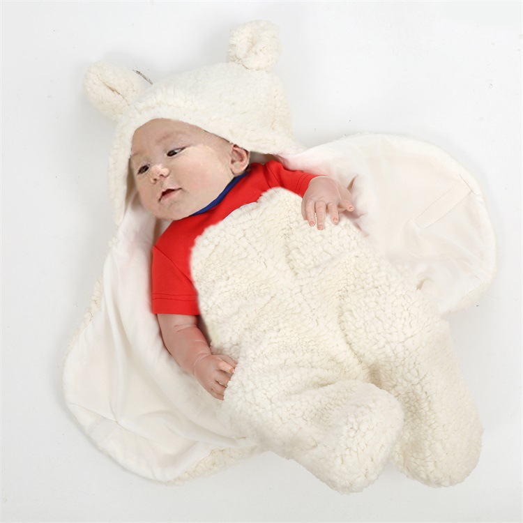 Chăn Quấn Ủ Kén Lông Cừu Baby Blanket Hình Thú Cao Cấp Cho Bé Yêu