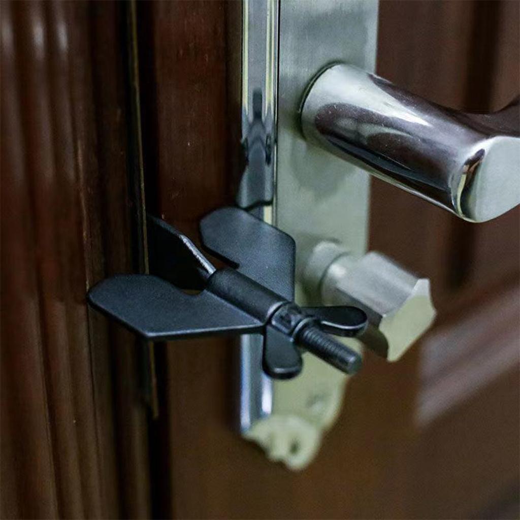 Stainless Steel Small Portable Door Lock  Bedroom  Lock Black