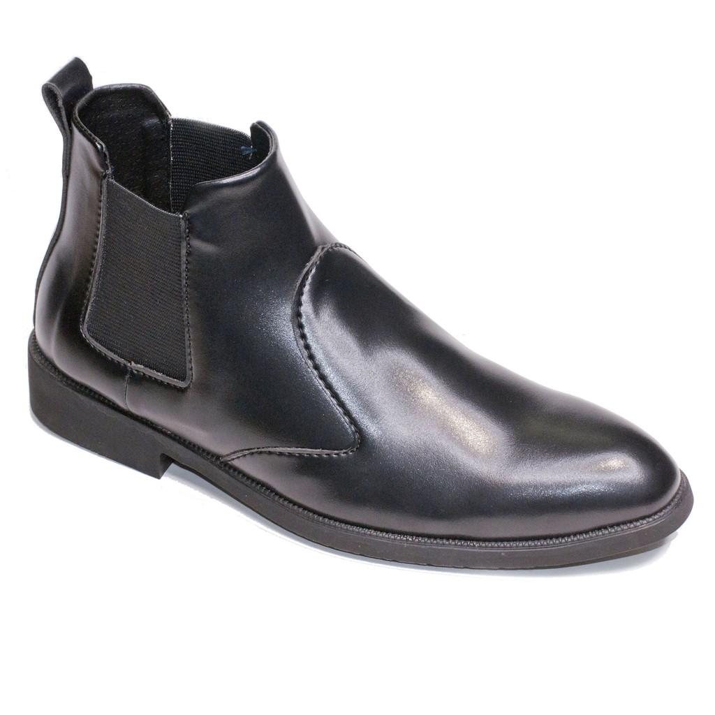 Giày Chelsea Boot Nam Cổ Chun Da Nhám Màu Đen Đế Khâu Rất Chắc Chắn - CB520-NHAMCHUN(ĐG)-Kèm Đón Gót Sừng