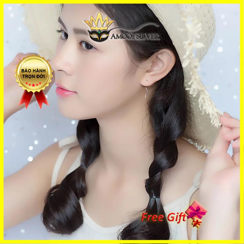 Bông Tai Bạc Nữ Bi Xoắn Tua Rua - Hoa Tai Chuẩn Bạc S925 - Khuyên Tai Bạc Không Cấn Tai - AMOOI SILVER