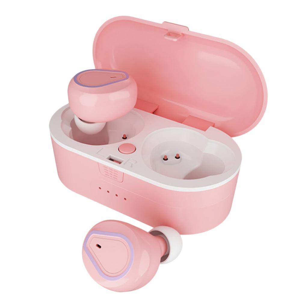 Wireless Bluetooth5.0 Earphone w/Built-In Microphone Hands-free Pink