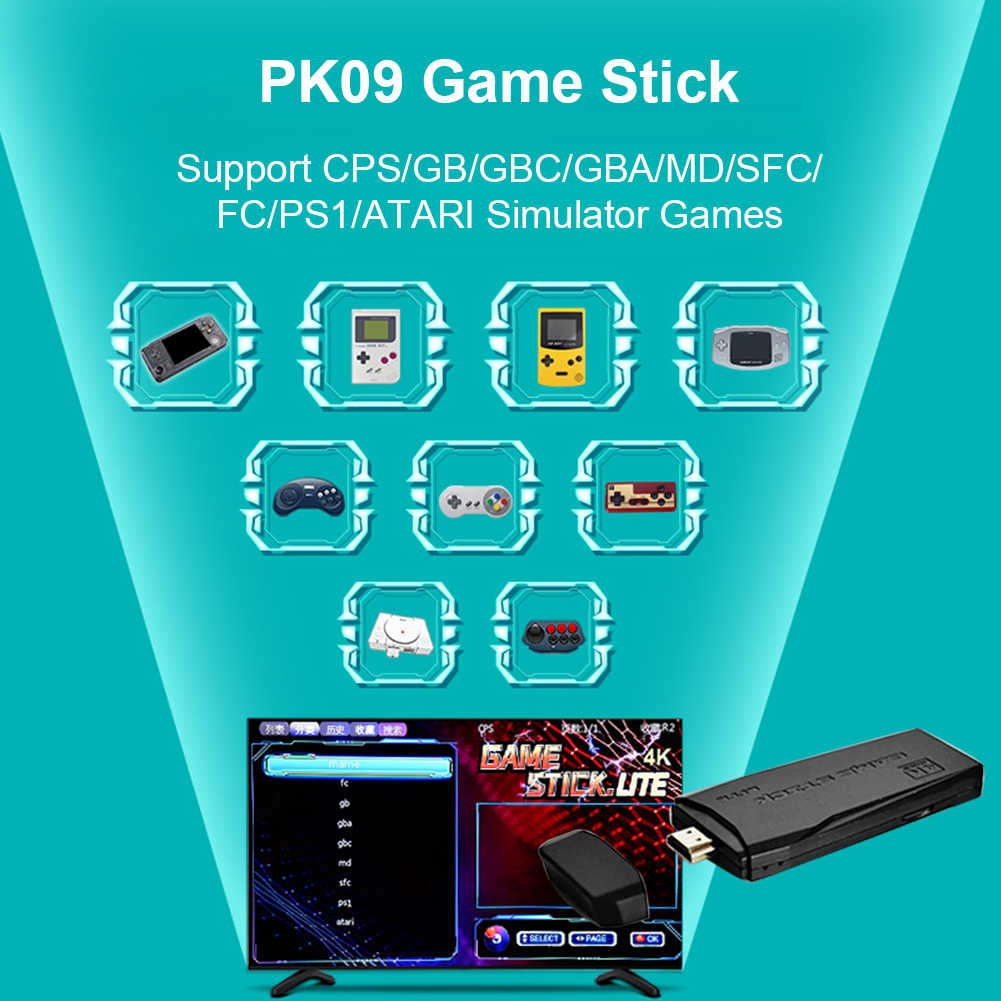 Hình ảnh Bộ máy game stick 4K PS3000 tay cầm không dây - Máy chơi game điện tử HDMI hai người chơi kết nối TV 32G/64G Máy chơi game khác tay cầm joystick - Tặng file game đua xe thú.