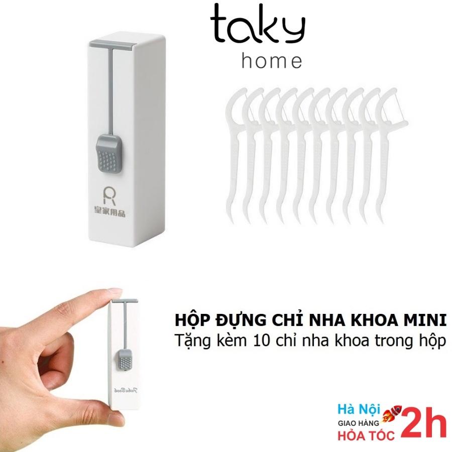 Hộp Đựng Tăm Chỉ Nha Khoa, Kèm 10 Tăm Chỉ Cá Nhân, Tiện Dụng, Nhỏ Gọn, Bỏ Túi Mang Theo Du Lịch, Đi Làm. TakyHome 7036