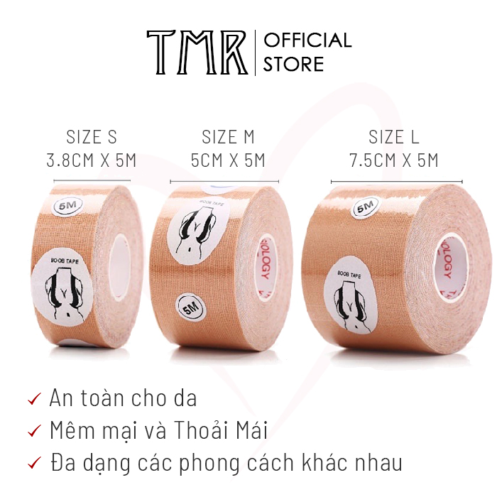 Cuộn Dán  TMR Push UP Tape Màu Nude bám dính chắc chắn tuyệt đối có thể tạo nhiều kiểu