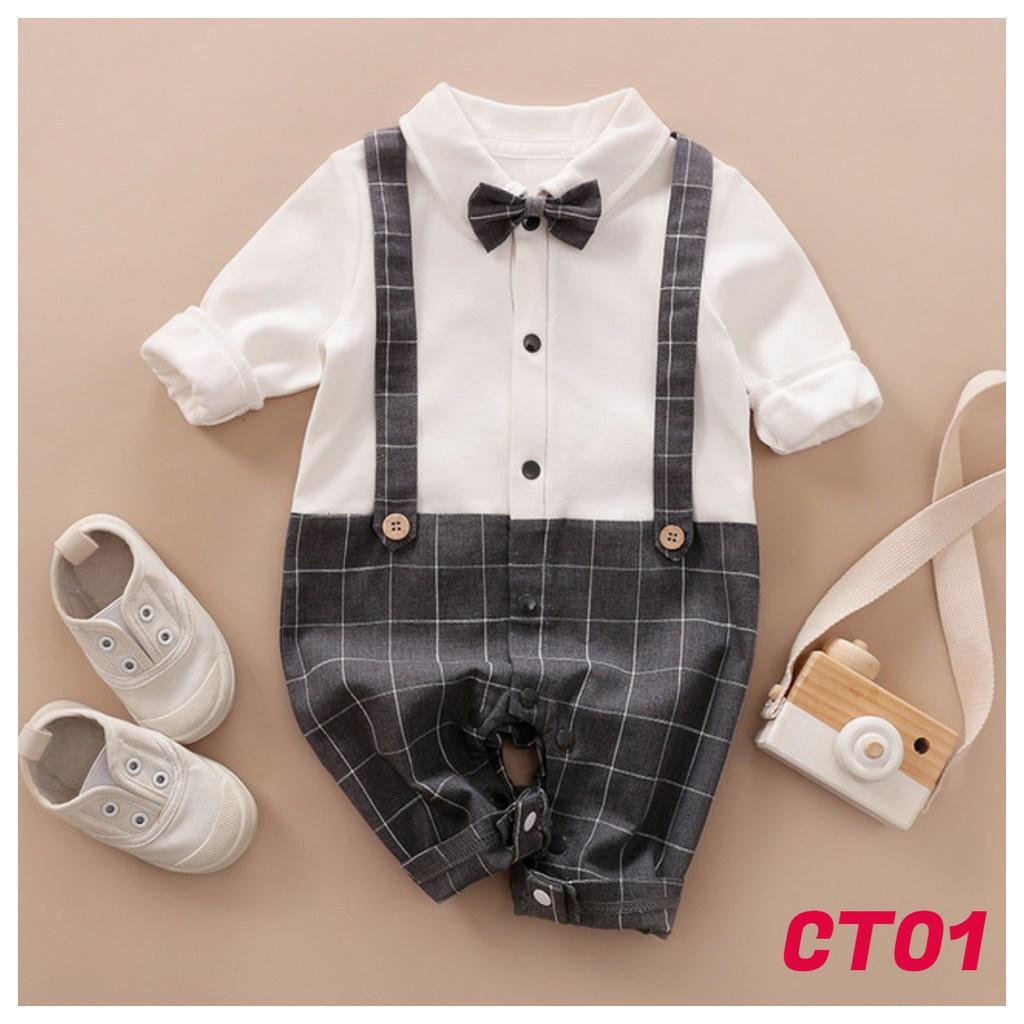 Bộ Body quần áo trẻ em dài tay Công Tử thu Đông CT03 chất cotton cho Bé Gái Bé Trai từ 0-12 tháng tuổi