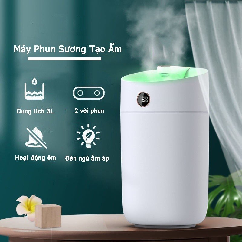 Máy Phun Sương Humidifer X12 Chế Độ Phun 2 Đầu Tăng Khả Năng Khuếch Tán - Cảm Biến Thông Minh