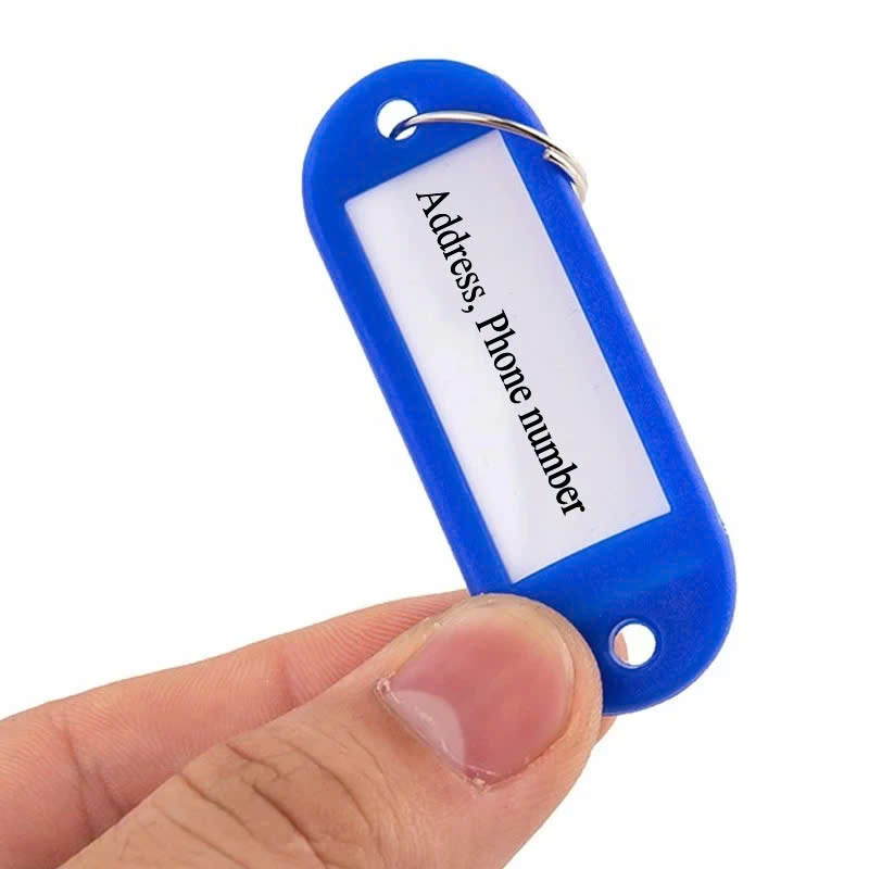 Combo 10 Thẻ Ghi Nhớ Nhãn Tag Name Gắn Móc Chìa Khóa Đánh Dấu Hành Lý Vali 5cmx2.2cm