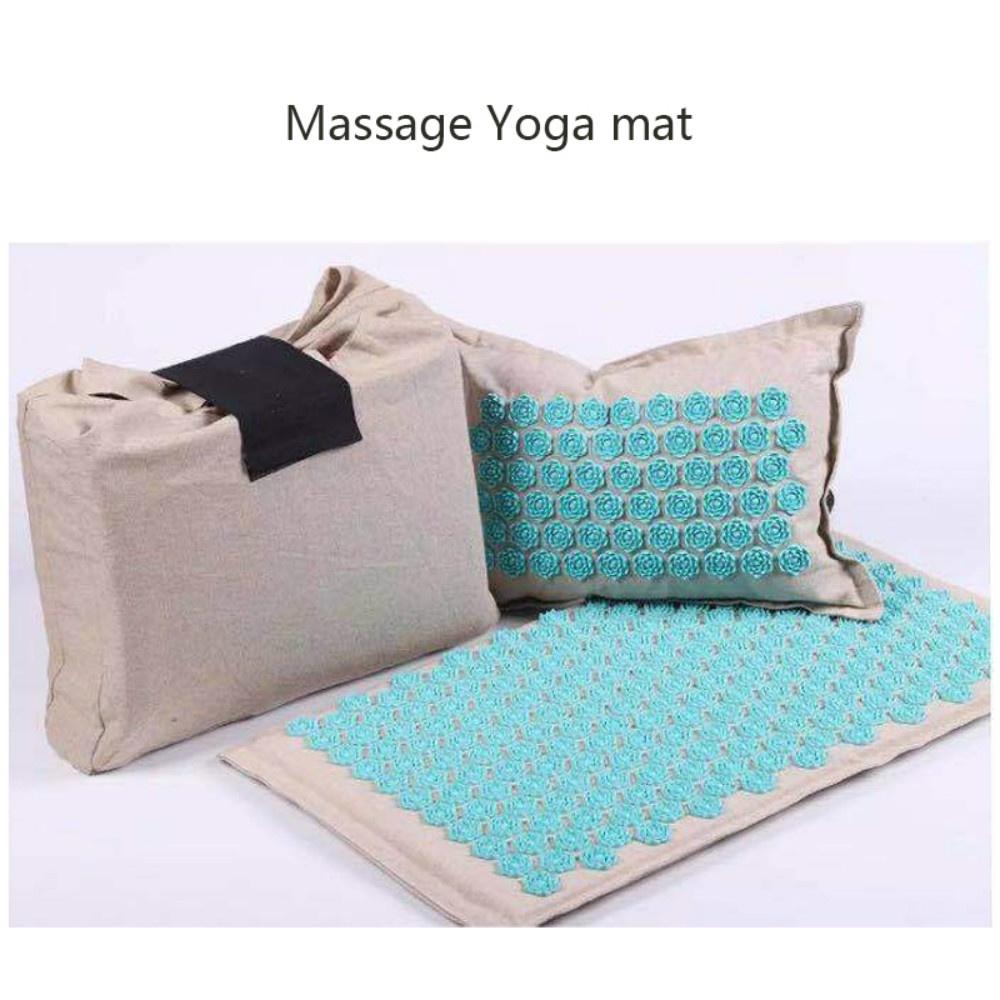 Nature Linen Coconut palm Massage Yoga mat sport pillow mat with bag Lotus Spike Acupressure Mat Cushion yoga matt Fitness