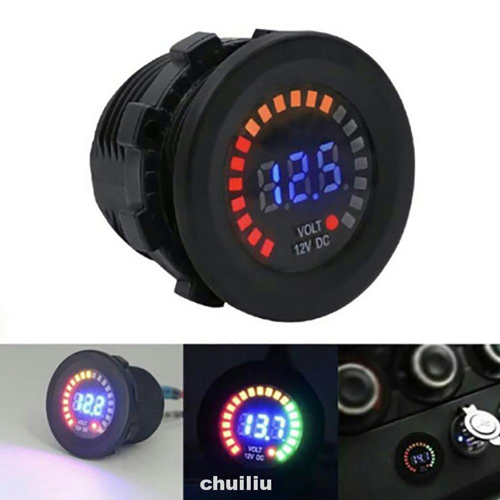 Vôn Kế Màn Hình Led 12v Chống Nước Cho Xe Máy