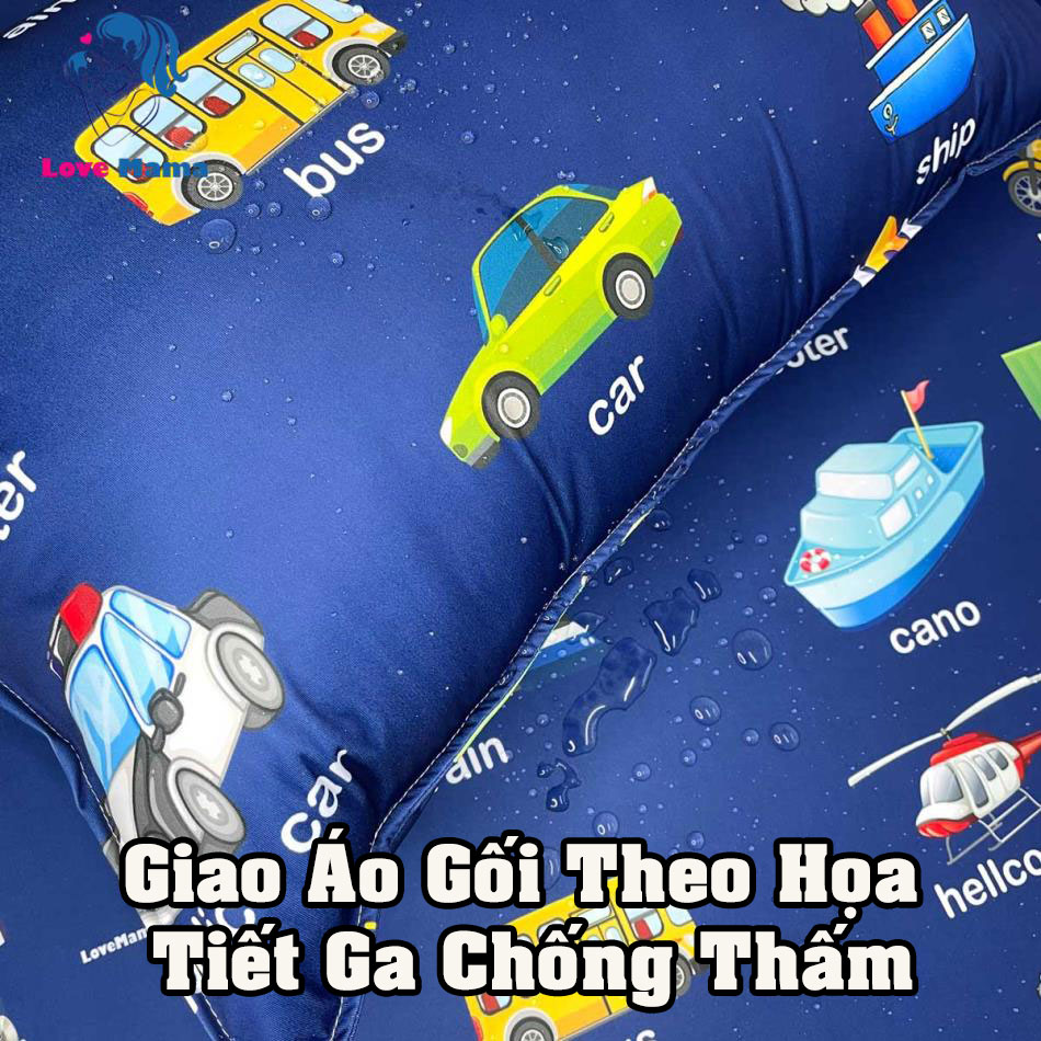 Bộ 2 Áo gối vải lụa chống thấm, vỏ gối có đủ kích thước yêu cầu