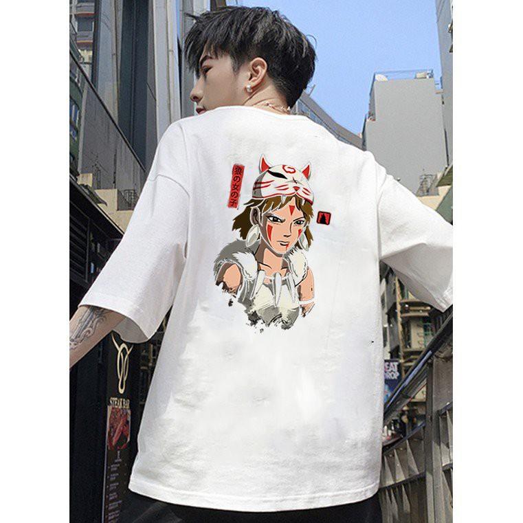 Áo thun unisex form rộng hình cô gái phong cách Nhật Bản vải dày mịn 2020T2443