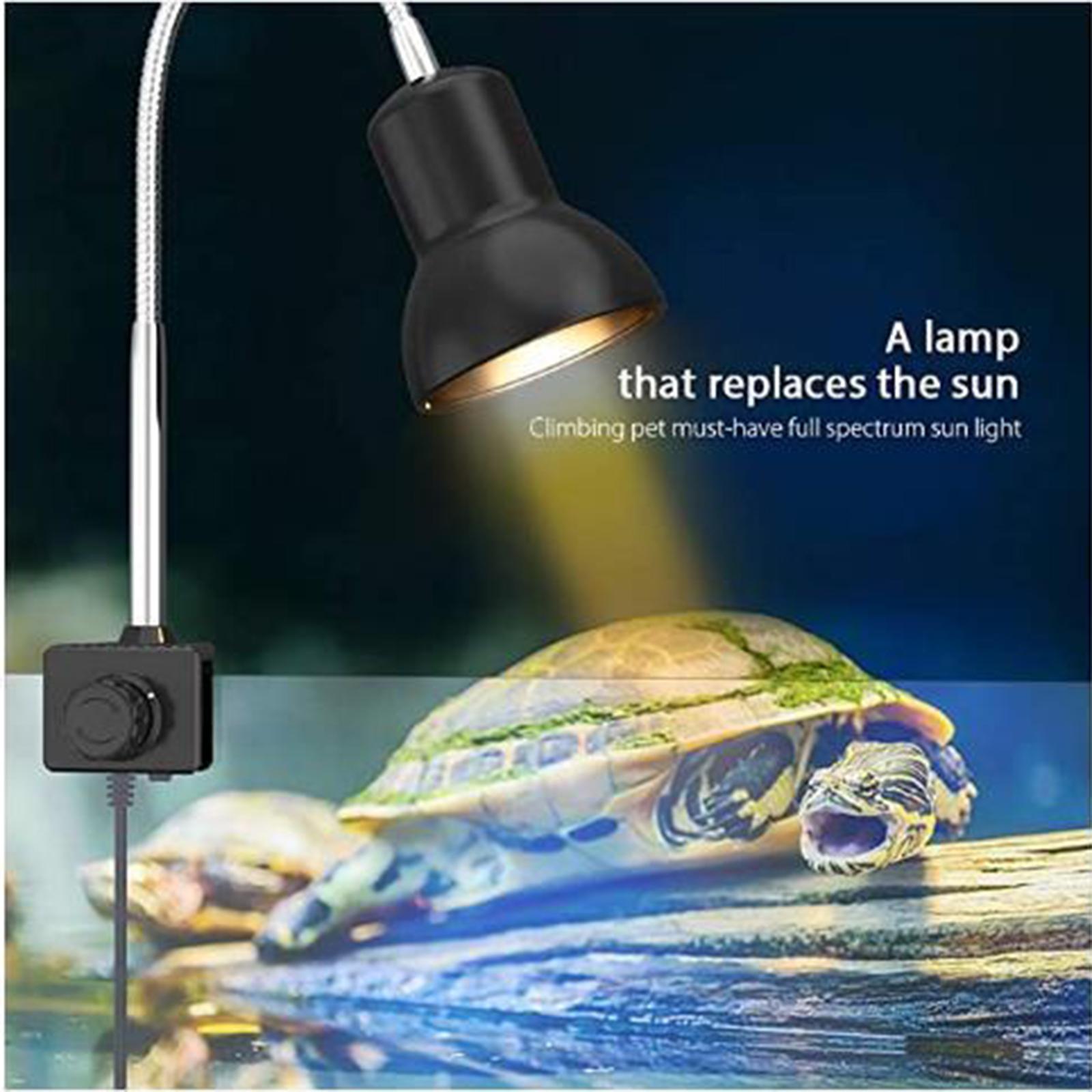 Reptile Heat Lamp, Clamp Lamp for Aquarium Adjustable Light and Temperature with Holder UVA UVB Basking Lamp 360° Rotatable for Turtle Snake Aquarium