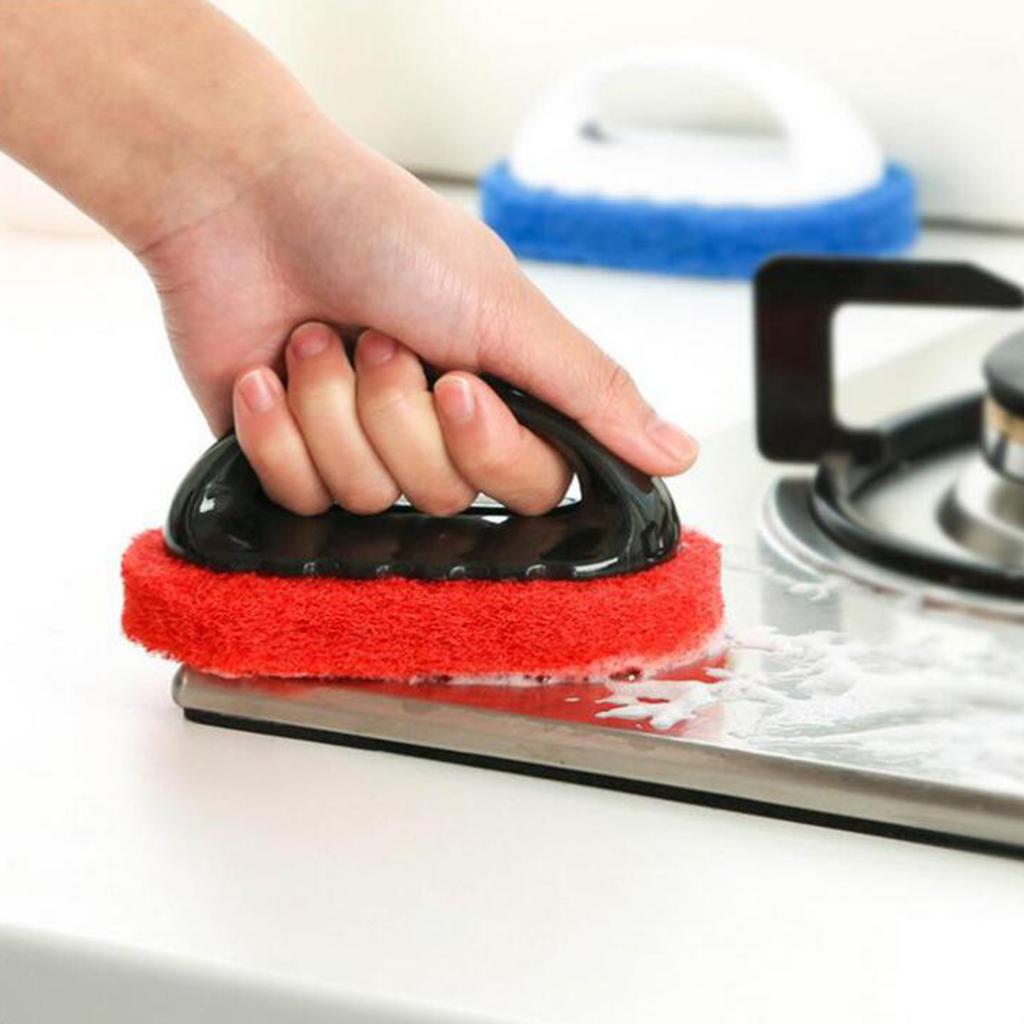 2x Soft Brush Dish Kitchen Sink Toilet Bathtub Washing Scrubber with Handles
