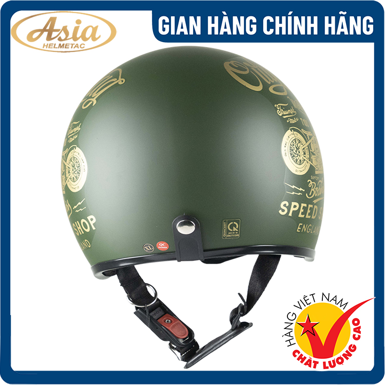 Mũ Bảo Hiểm 3/4 - Asia MT124A - Hàng Chính Hãng, Bảo Hành 1 năm