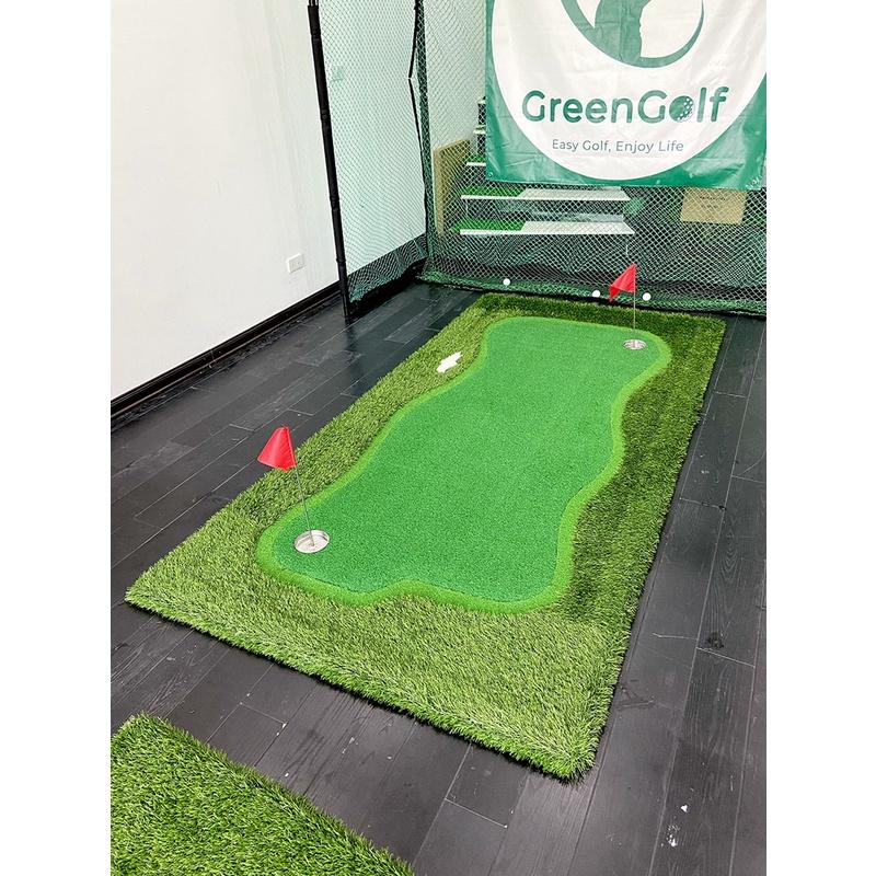 Thảm Tập Putt Golf 2 Màu Cỏ, Viền Dày/ Kích Thước 1.25*2.5m/Mã TP03/ 3 Hố Cờ/ Tặng Kèm 5 Bóng Tập