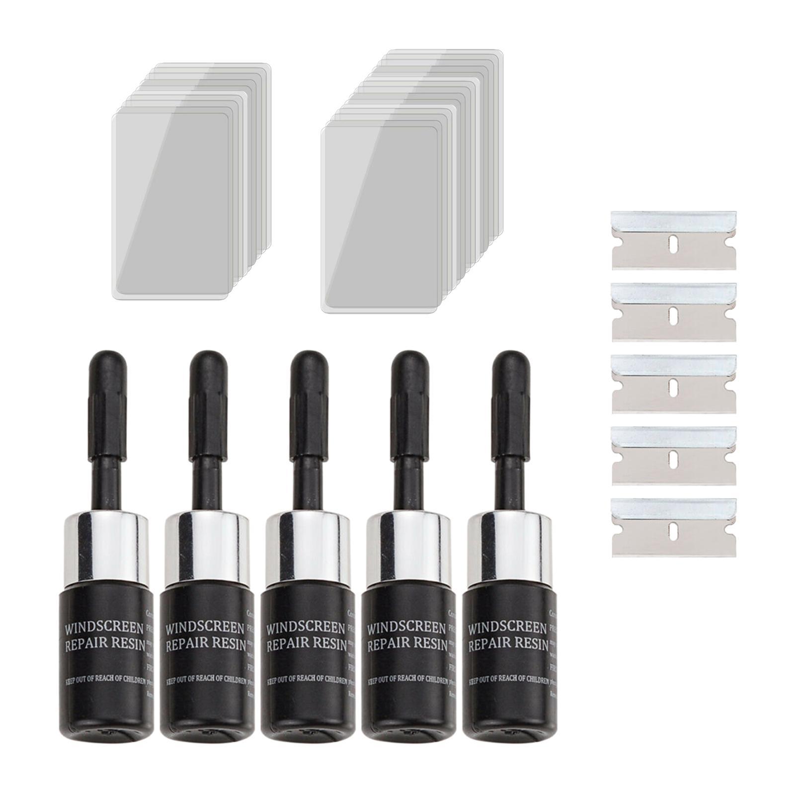 5 Pieces Glass repair Fluid Windshield Resin  Tool Kit glass