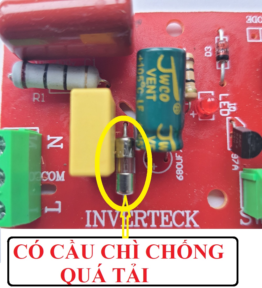 Bộ điều khiển quạt từ xa INVERTECH loại tốt IC to 14 chân có cầu chì bảo vệ dùng cho các loại quạt bàn quạt treo tường...