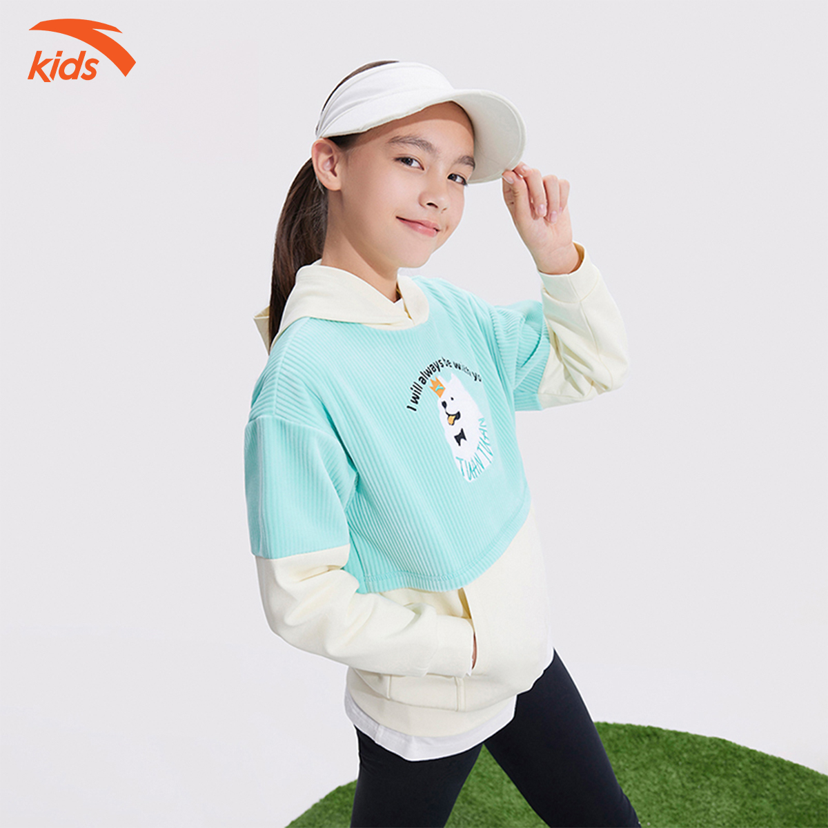 Áo nỉ bé gái Anta Kids kiểu dáng hoodie, chất liệu cao cấp 362248723