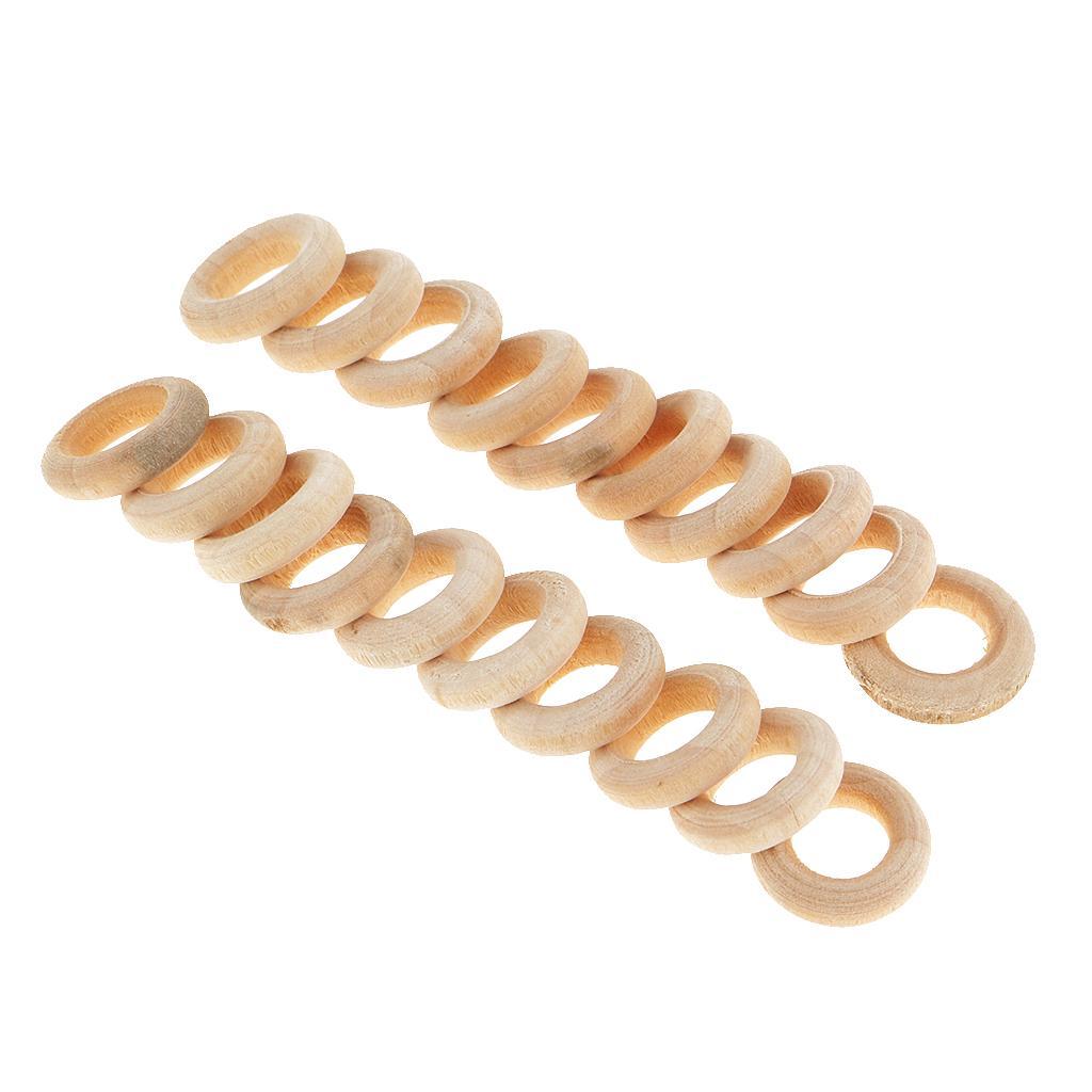 2X 20Pcs DIY Jewelry Making Wooden Teething  for DIY Crafts Decoration 15mm