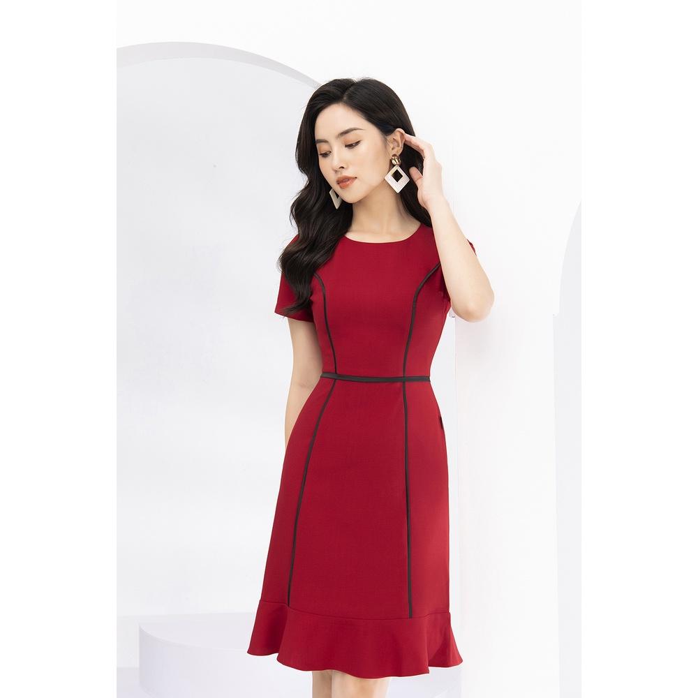 Đầm Nữ Công Sở LUPERI LFV3164 Dáng Ôm Đuôi Cá Viền Nổi Mềm Mại, Mềm, MỊn, Thoáng Mát