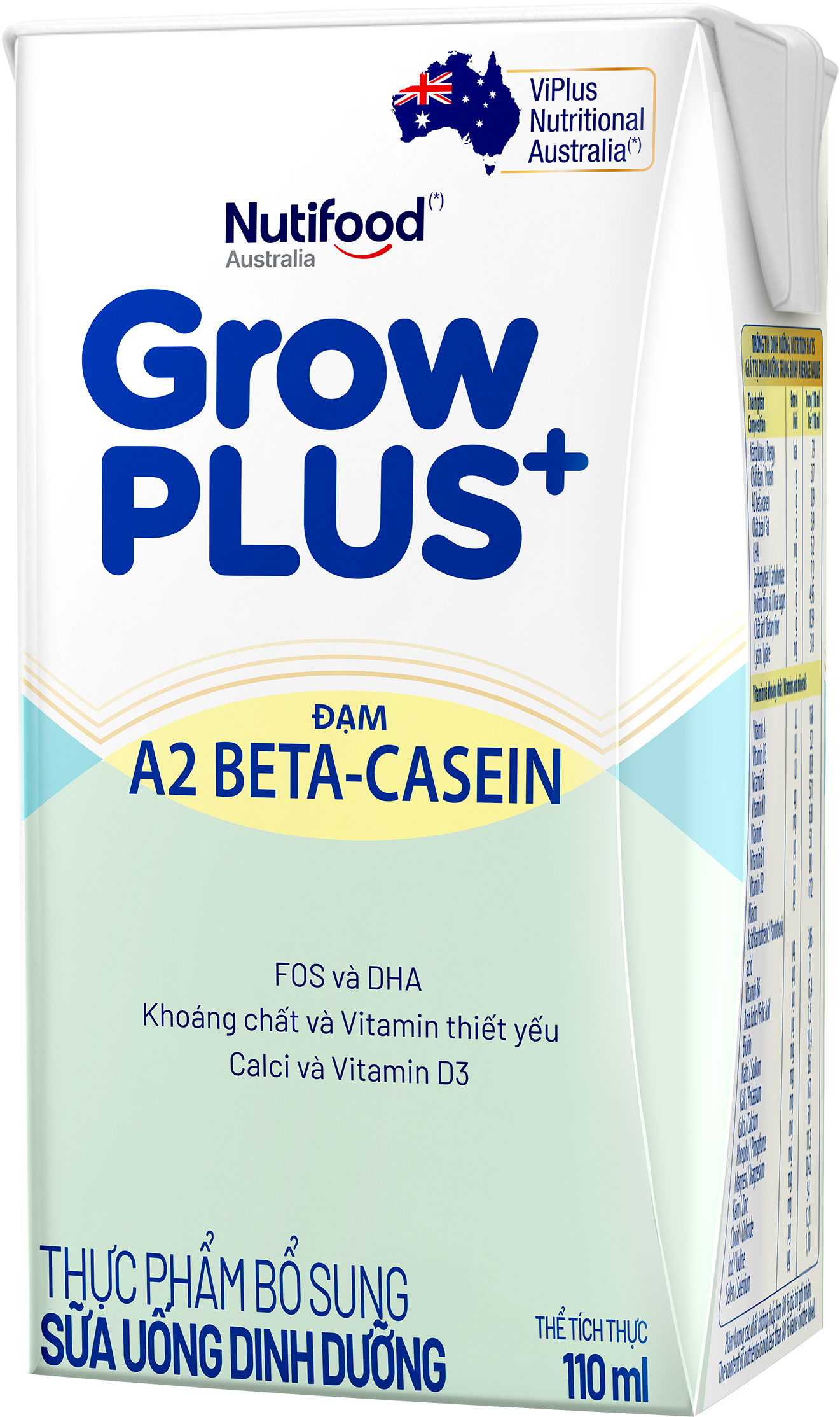 Thùng Sữa uống dinh dưỡng GrowPLUS+ A2 Beta-casein (24 Hộp x 110ml)