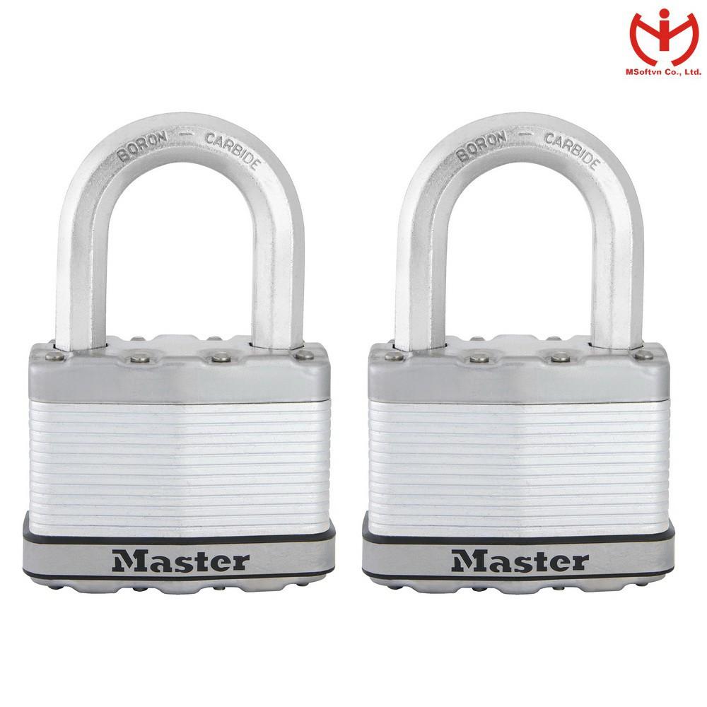 Bộ 2 ổ khóa Master Lock M15 XTLF thân thép lá rộng 64mm dùng chung 2 chìa - MSOFT