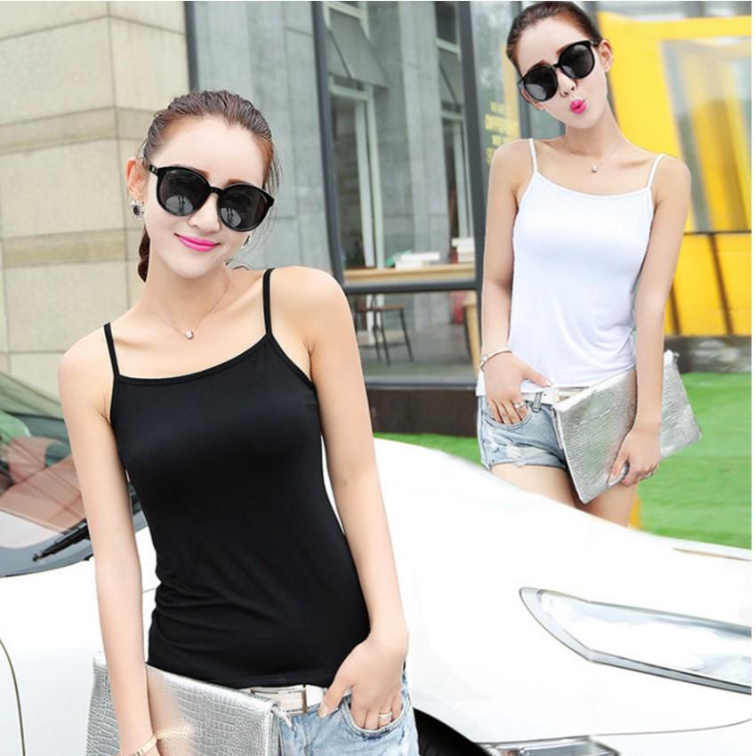 Áo hai dây cotton phong cách Hàn Quốc  206355 1(đen)
